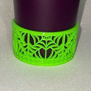 Neon Green Spiderweb Tumbler Topper and Boot for Stanley Web Glow Tumbler